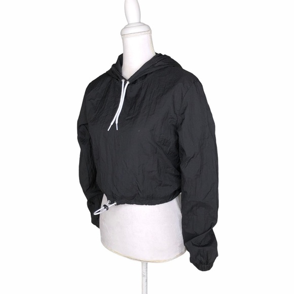 American Apparel black cropped windbreaker jacket medium - Picture 7 of 13